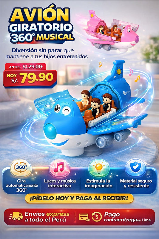 AVION GIRATORIO 360° MUSICAL