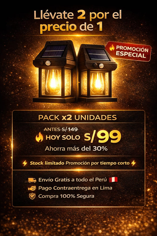 2 FOCOS SOLARES INTELIGENTES PARA EXTERIORES