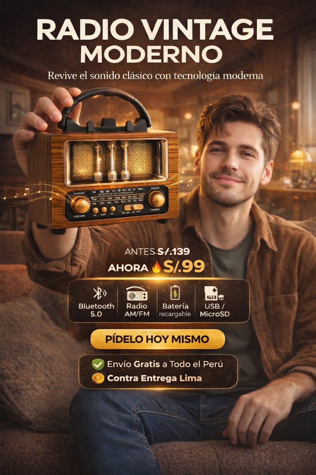 RADIO VINTAGE MODERNO